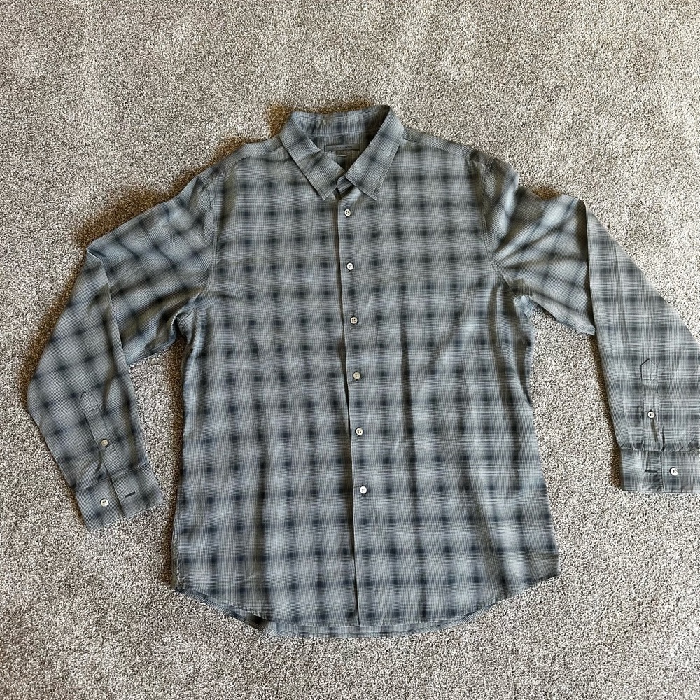 John Varvatos Shirt Mens 2XL XXL Striped Long Sleeve Button Down Lightweight